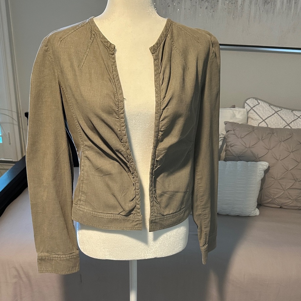 Army Green Corduroy Long-Sleeve Jacket